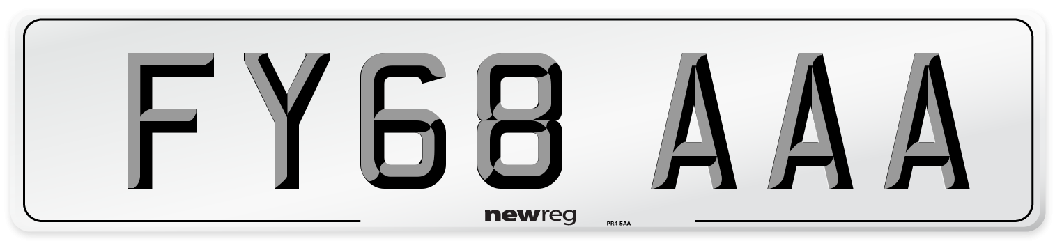 FY68 AAA Number Plate from New Reg